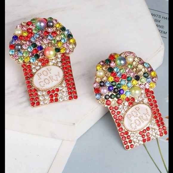 Gemstone Popcorn Earrings - Picture 2 of 4